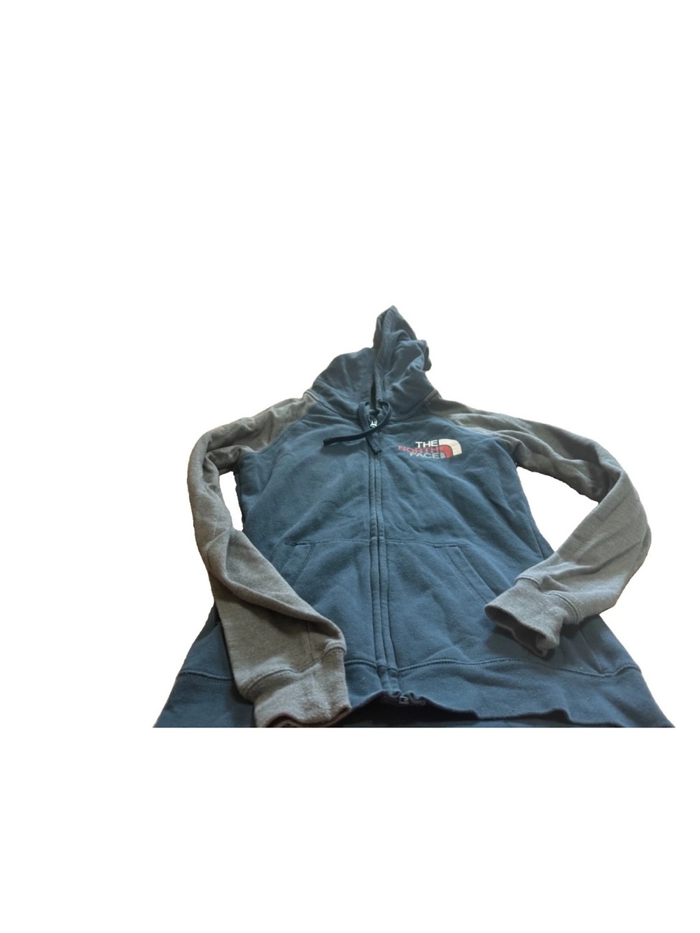 The North Face Women’s Blue/Gray Colorblock Full Zip Fleece Hoodie Pockets Small